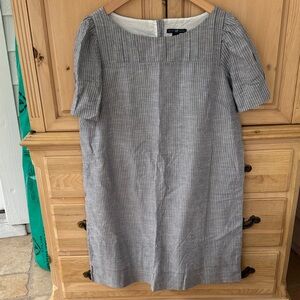 GAP Gray Pinstripe Midi Dress